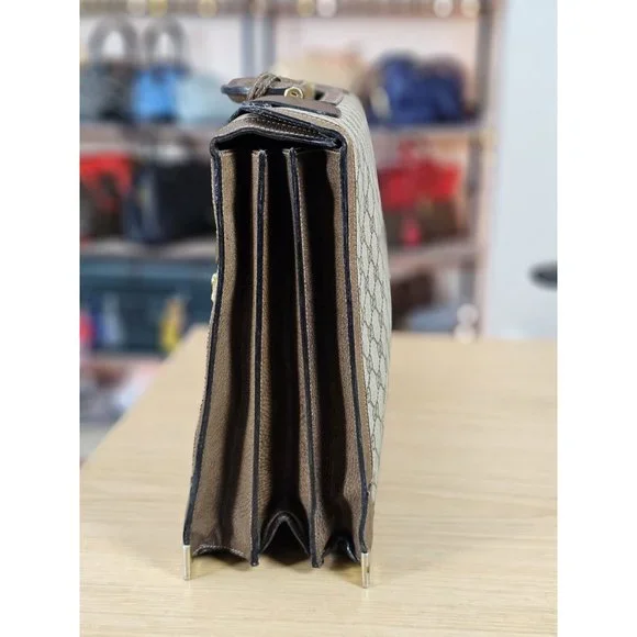 GUCCI Italy Supreme 16" Vintage Professor Lawyer Attorney Briefcase Attache Bag - Picture 9 of 15